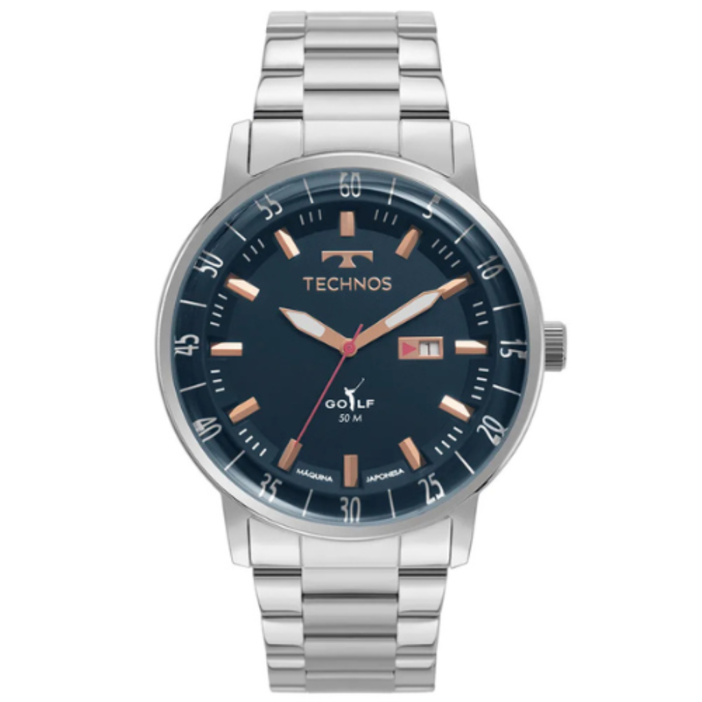Relógio Technos Masculino Golf Prata 2115TVQ/1A