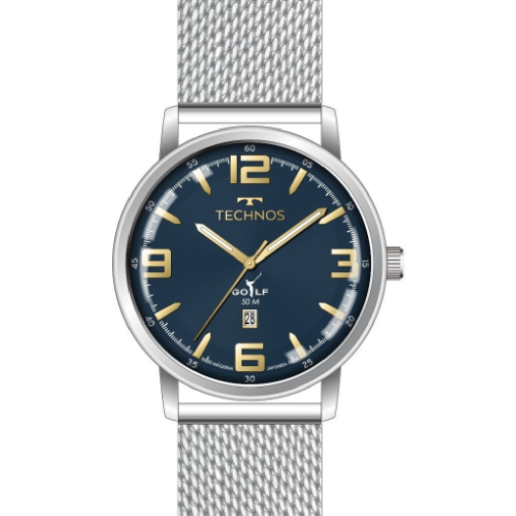 2115UBK/1A Relógio Technos Masculino Golf Prata