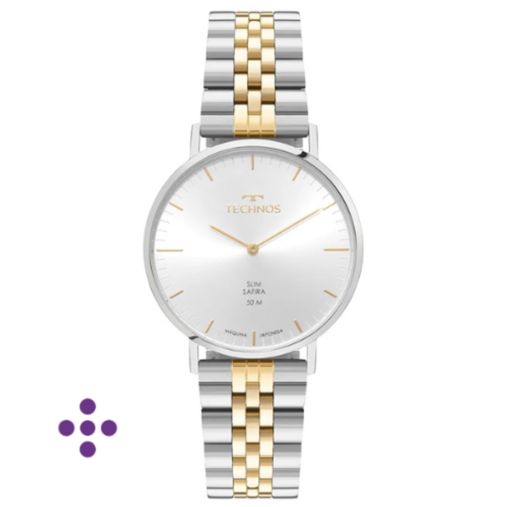 Relógio Technos Masculino Slim Bicolor 2025LUJ/1K