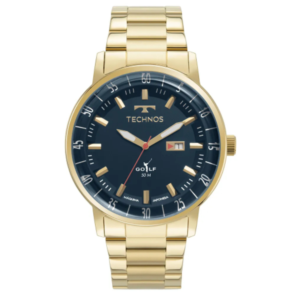 Relógio Technos Masculino Golf Dourado 2115LAP/1A