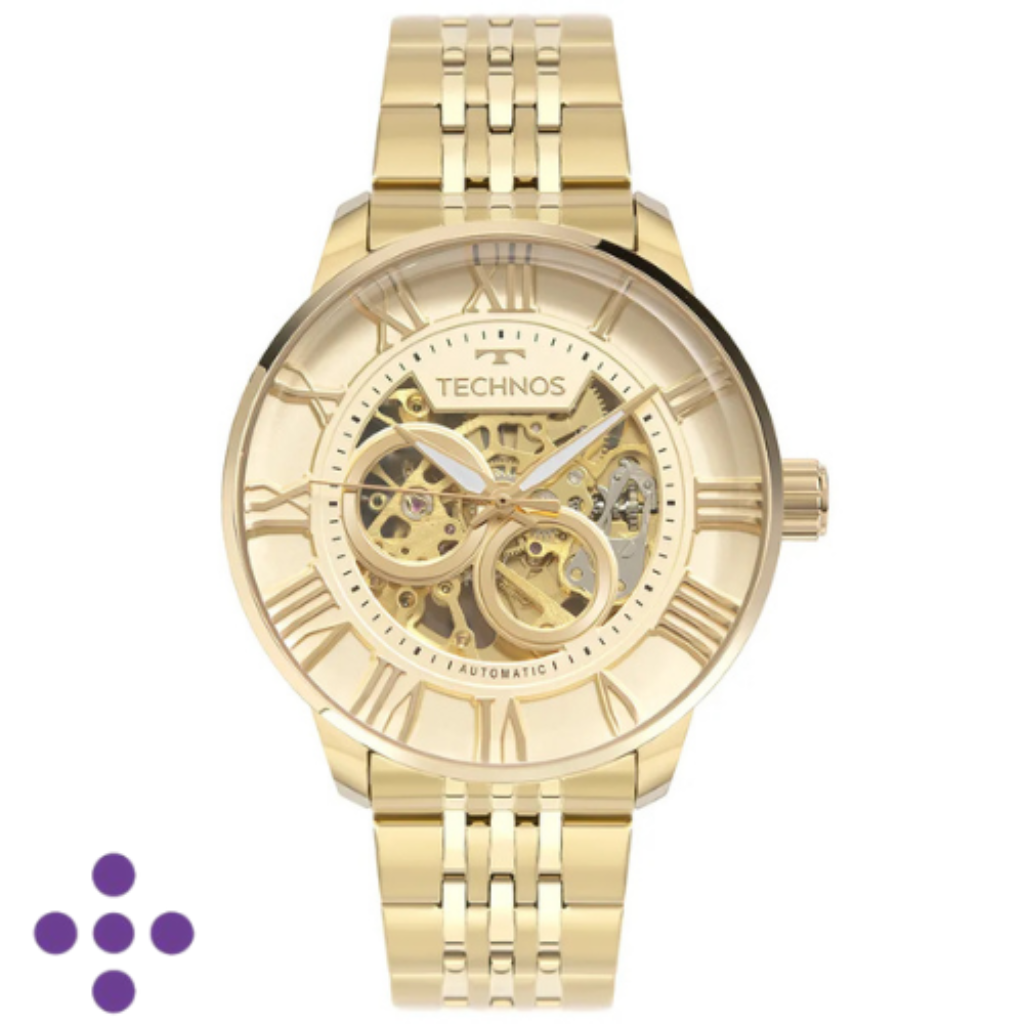 Relógio Technos Masculino Automatico Dourado G3265AR/1D