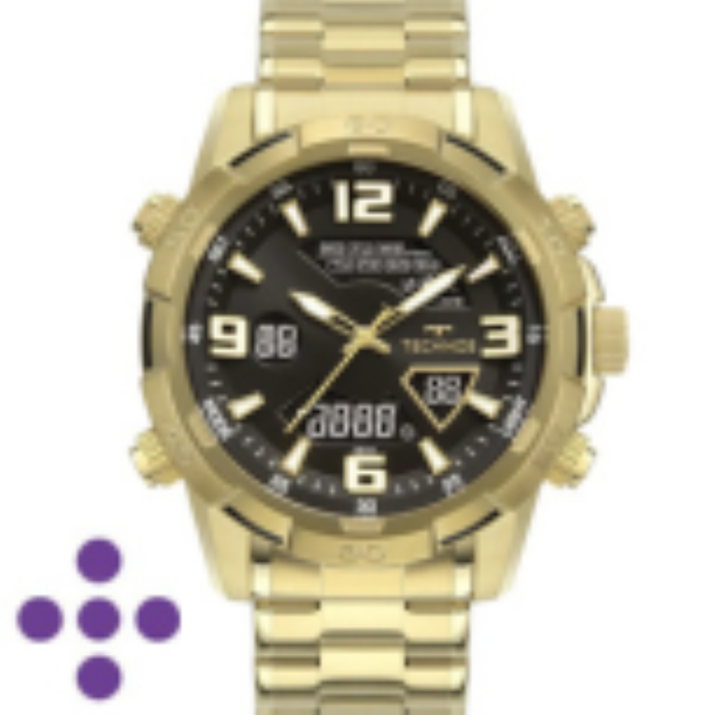 Relógio Technos Masculino Digitech Dourado W23305AB/1P