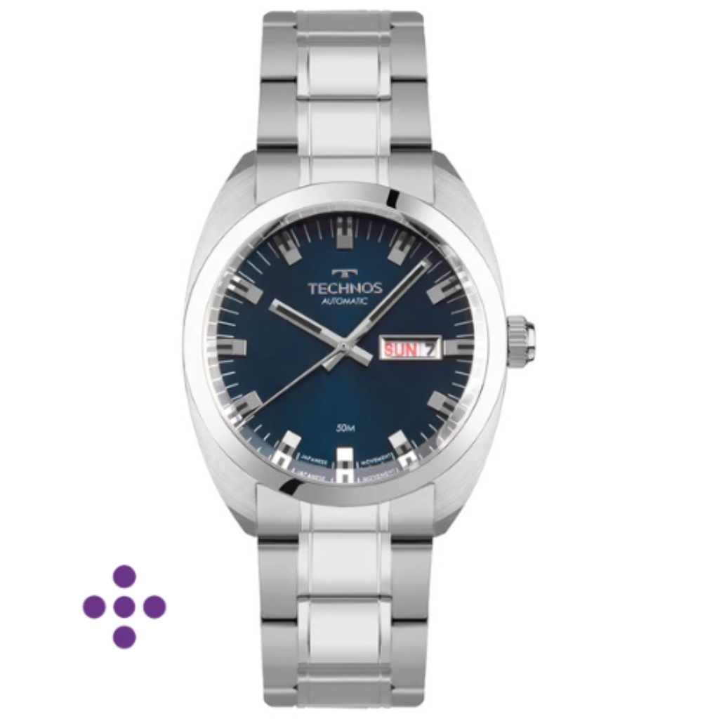 Relógio Technos Masculino Automatico Prata 8205OV/1A