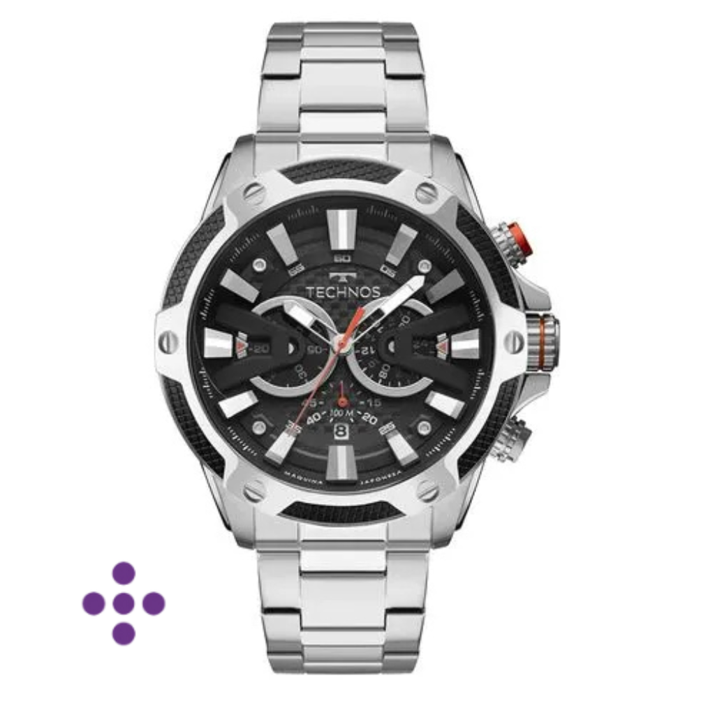Relógio Technos Masculino Carbon Prata JS25BCC/1P