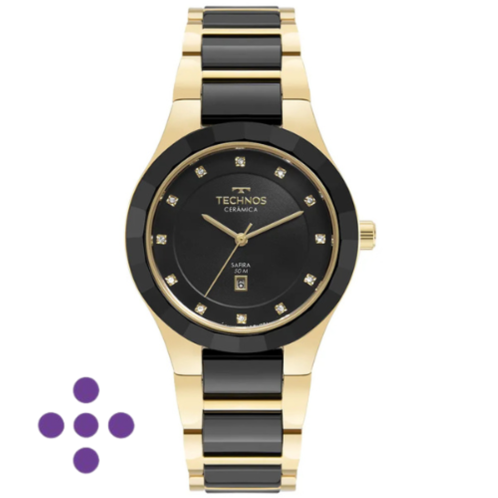 Relógio Technos Feminino Ceramic/saphire Dourado 2015CEN/1P