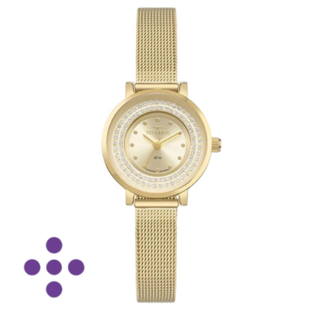 Relógio Technos Feminino Mini Dourado 2035NAD/1D