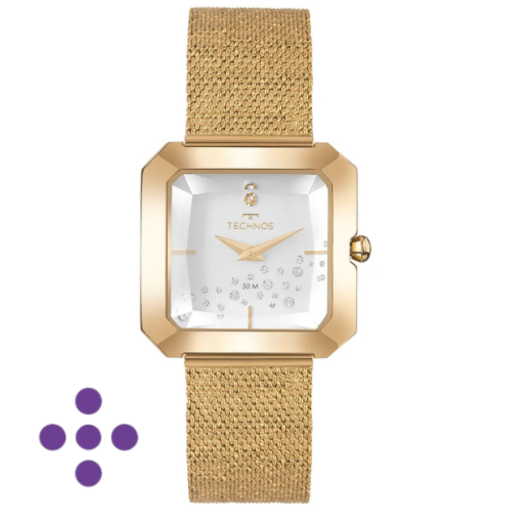 Relógio Technos Feminino Brilho Dourado - VX50AS/1K
