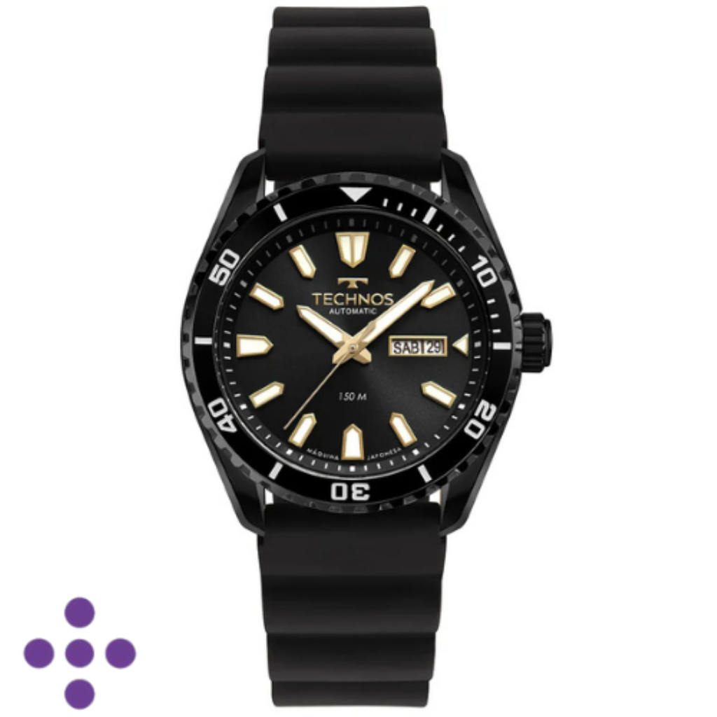 Relógio Technos Masculino Automático Preto 8205PF/2P