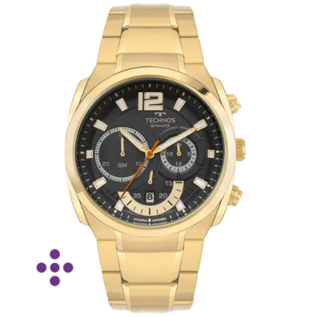 Relógio Technos Masculino Skymaster Dourado JS25BCS/1P