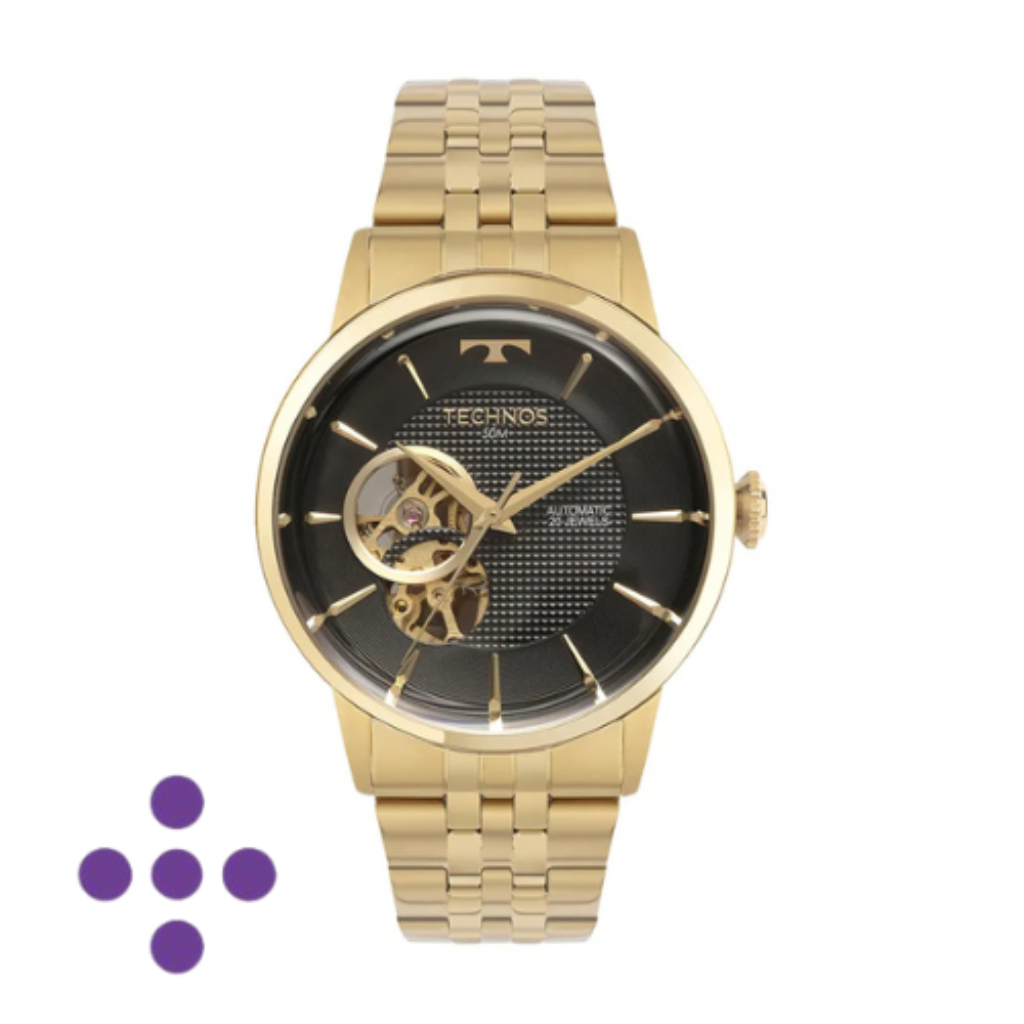 Relógio Technos Masculino Automatico Dourado G3265AU/1P
