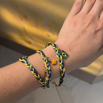 PULSEIRA TRANÇADA PINGENTES BRASIL VOLTAS