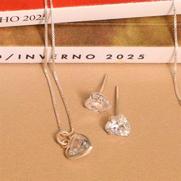 AG CONJ PEDRA CORAÇÃO CRISTAL