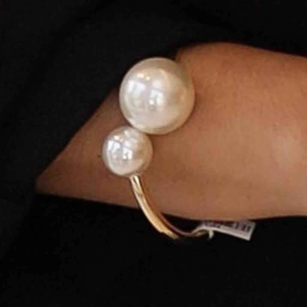 BRACELETE DOURADO DUAS PÉROLAS