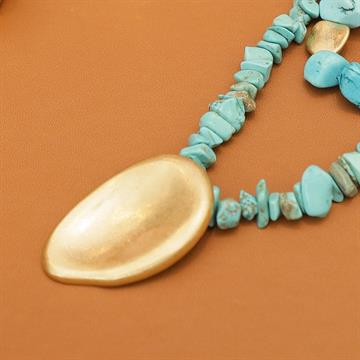 COLAR MIX PEDRAS TURQUESA