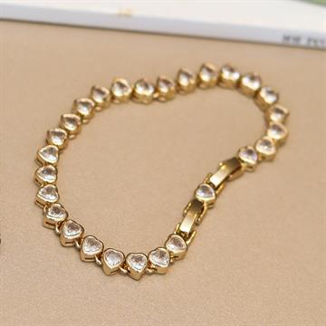 PULSEIRA CORAÇÕES DOURADA