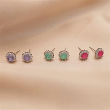 BRINCO CRAVEJADO REDONDO PEDRA M