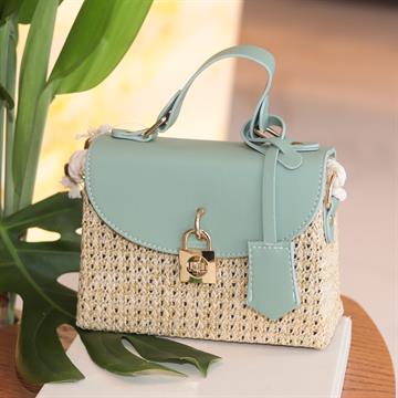 BOLSA PALHA COURO COLOR