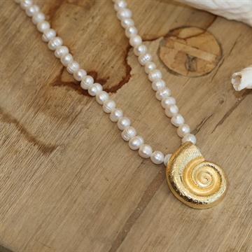 COLAR PEROLA PINGENTE CARACOL