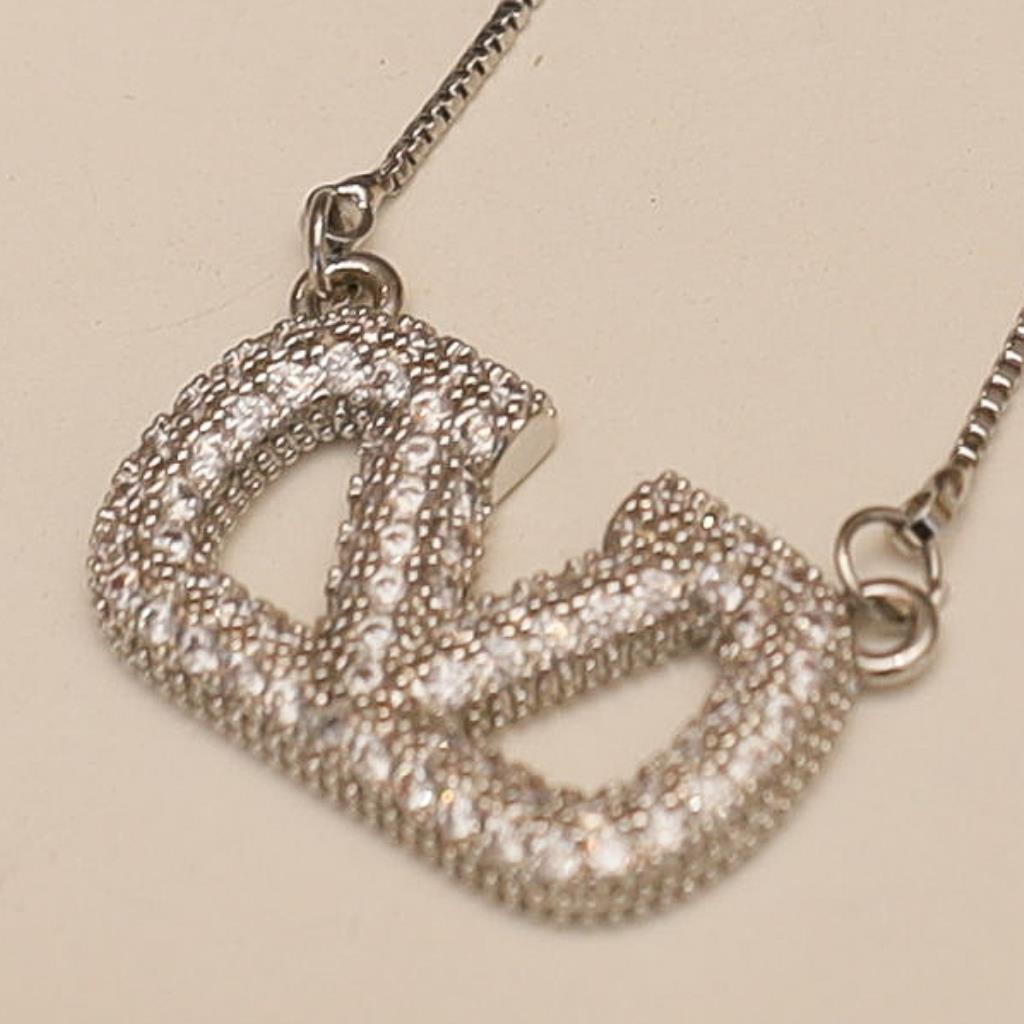 COLAR VALENTINO CRAVEJADO PRATEADO