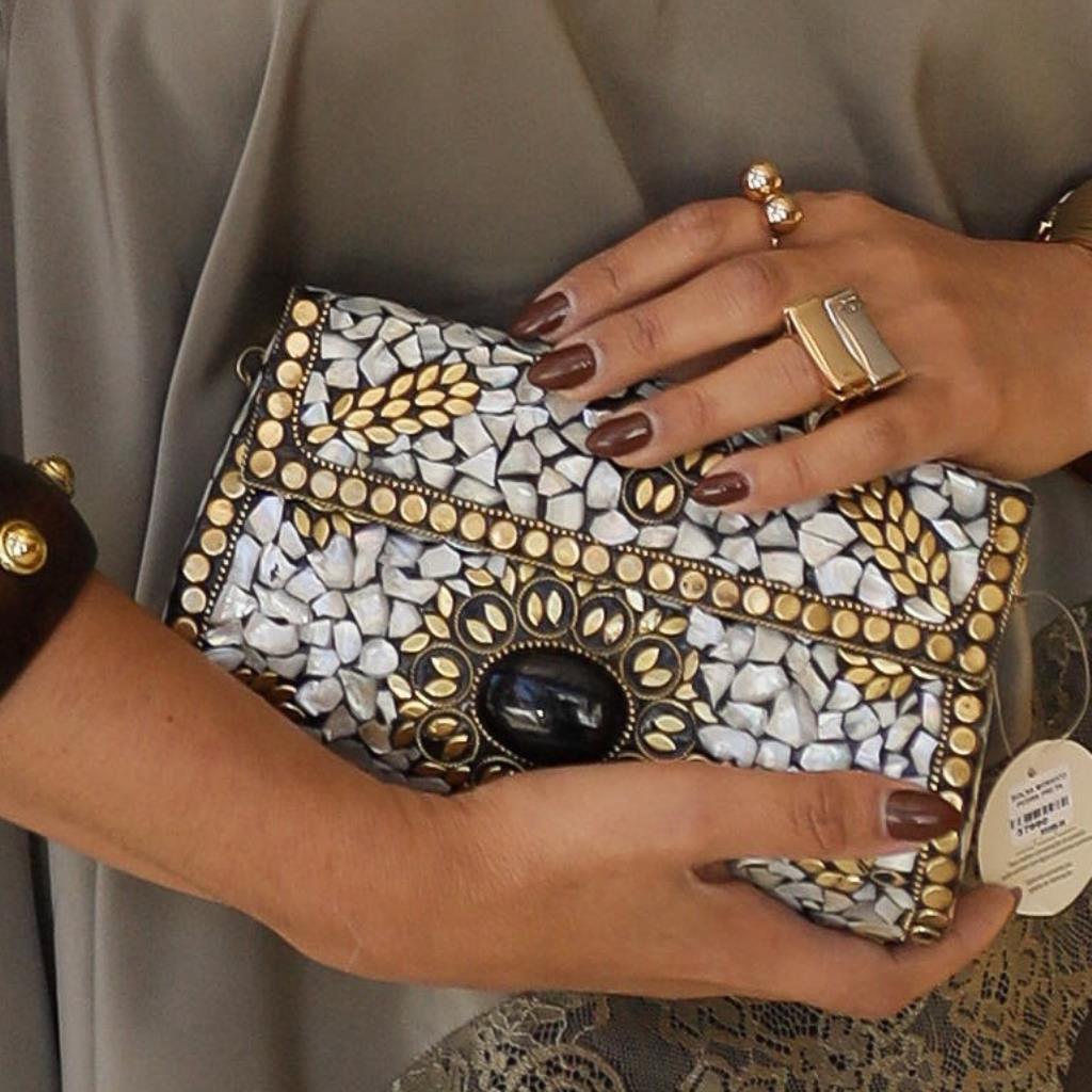 BOLSA MOSAICO PEDRA PRETA