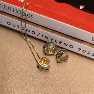 CONJUNTO CORAÇÃO CITRINO