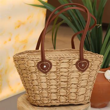 BOLSA RAFIA ALCA COURO