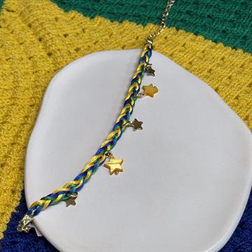 PULSEIRA TRANÇADA BRASIL PINGENTES