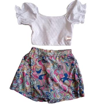 CONJ CROPPED E SHORT SAIA TAMANHO 6 POKOTINHA