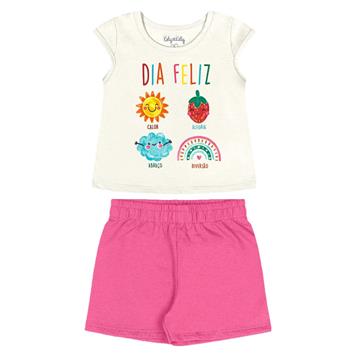 CONJ BLUSA MALHA SHORT MOLETINHO TAM 3 KELY KETY