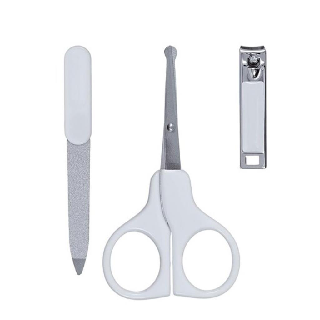 KIT MANICURE CORTADOR LIXA TESSOURA BRANCO BUBA