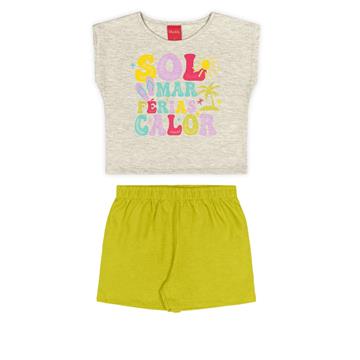 CONJ BLUSA MALHA E SHORT MOLETINHO FEM VERAO TAM 10 MALHA KELY KETY