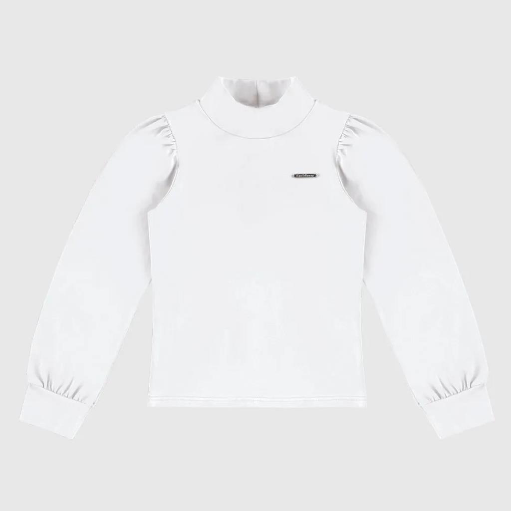 BLUSA FEM TAM 3 GOLA ALTA BRANCA CARINHOSO