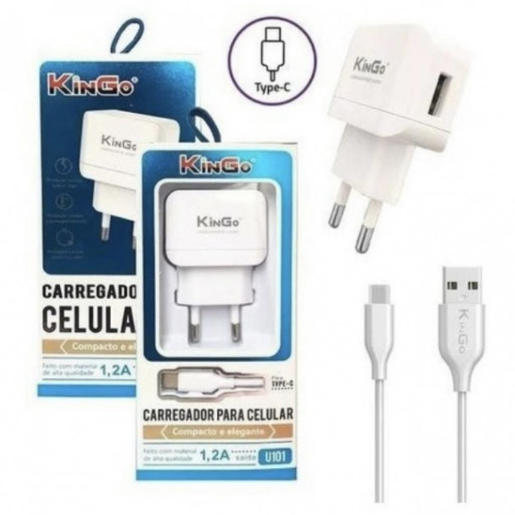 Carregador + cabo tipo C 1.2a KINGO U101