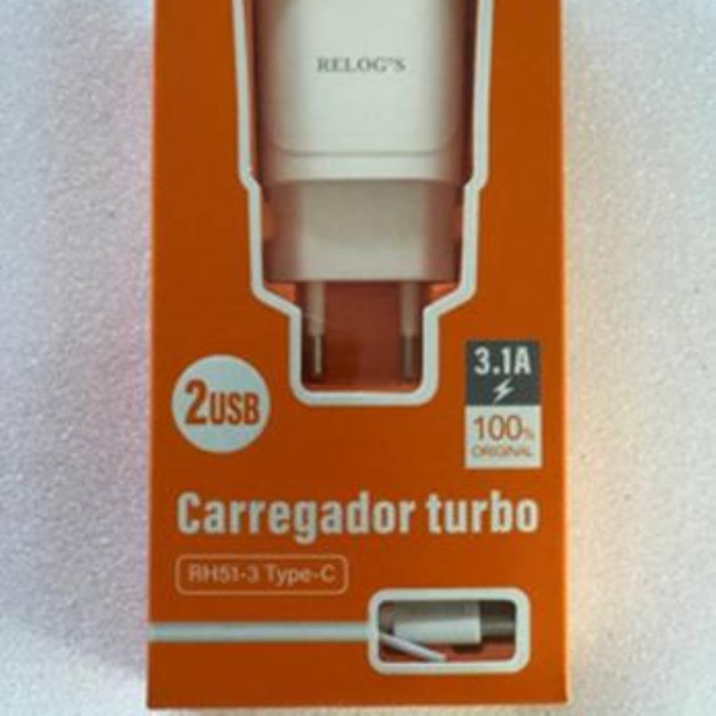 Carregador + cabo tipo C 3.1A RELOGS RH51-3