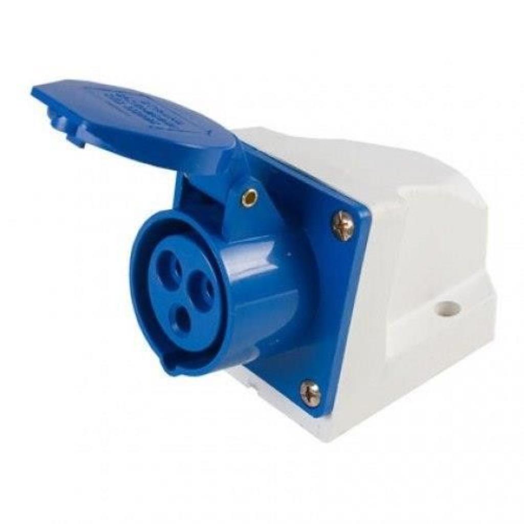 TOMADA  INDUSTRIAL EMBUTIR 3P 63A 220V 9H AZUL STECK