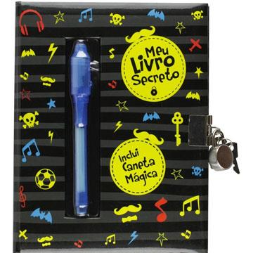 Diário Meu Livro Secreto com cadeado e caneta Vale das Letras