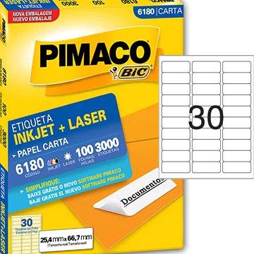 Estiqueta Pimaco 6180 30 etiquetas p/folha 100 folhas 254x667