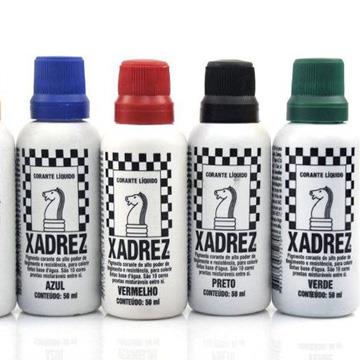 Corante Líquido Xadrez 50ml (Vermelho, Preto, Azul ou Verde)