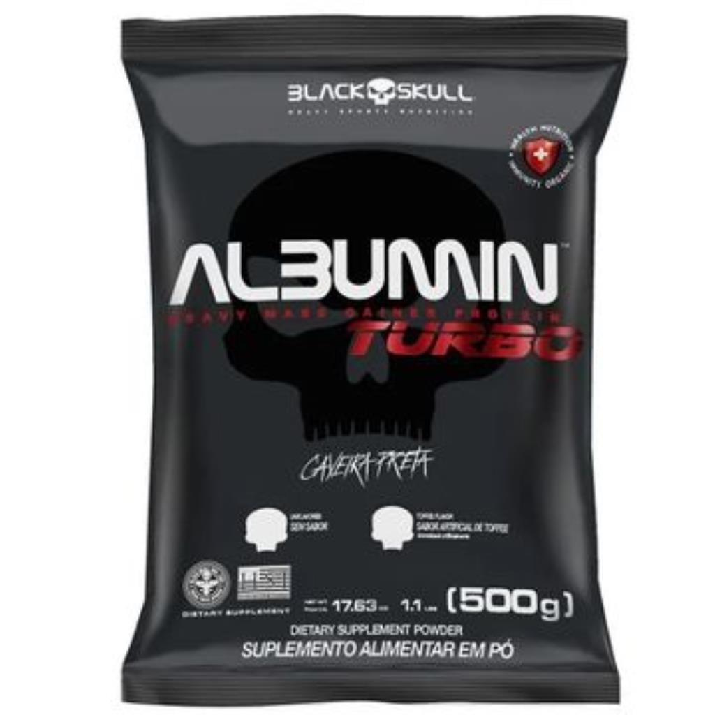 ALBUMIN TURBO 500G - TOFFE - REFIL - BLACK SKULL