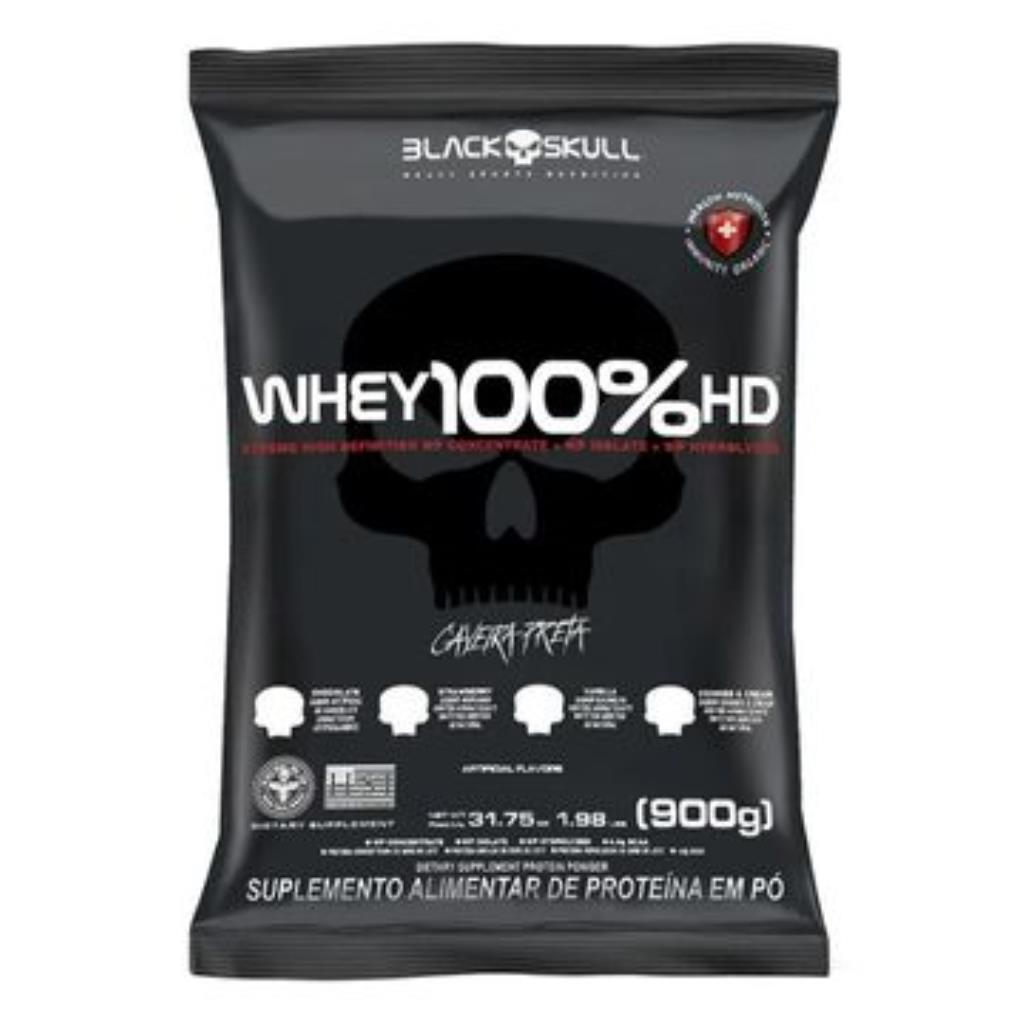 WHEY 100% HD REFIL 900G - CHOCOLATE - BLACK SKULL