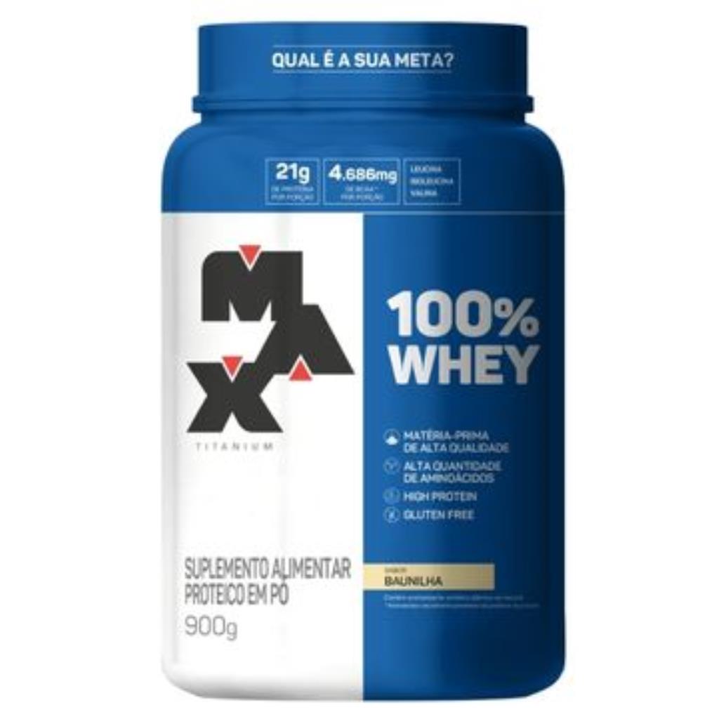 WHEY 100% BAUNILHA - POTE  900G - MAX TITANIUM