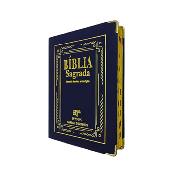 BIBLIA LETRA JUMBO COM HARPA- AZUL PETROLEO