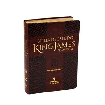 BÍBLIA KING JAMES ATUALIZADA DE ESTUDO LETRA GIGANTE MARROM DIVS