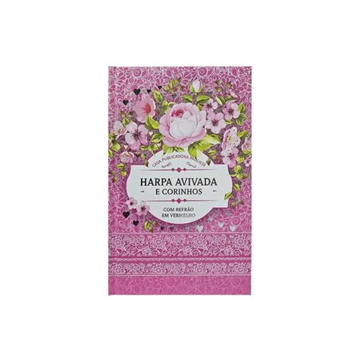 HARPA AVIVADA E CORINHOS BROCHURA L. HIPERG. - MOD. 02 FLORAL PINK