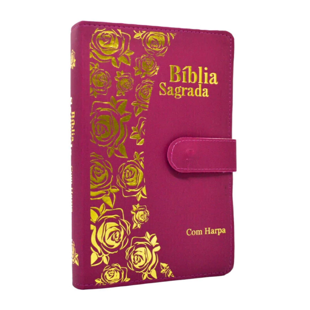 Biblia Sagrada Letra Hipergigante Harpa Avivada - Carteira Pink