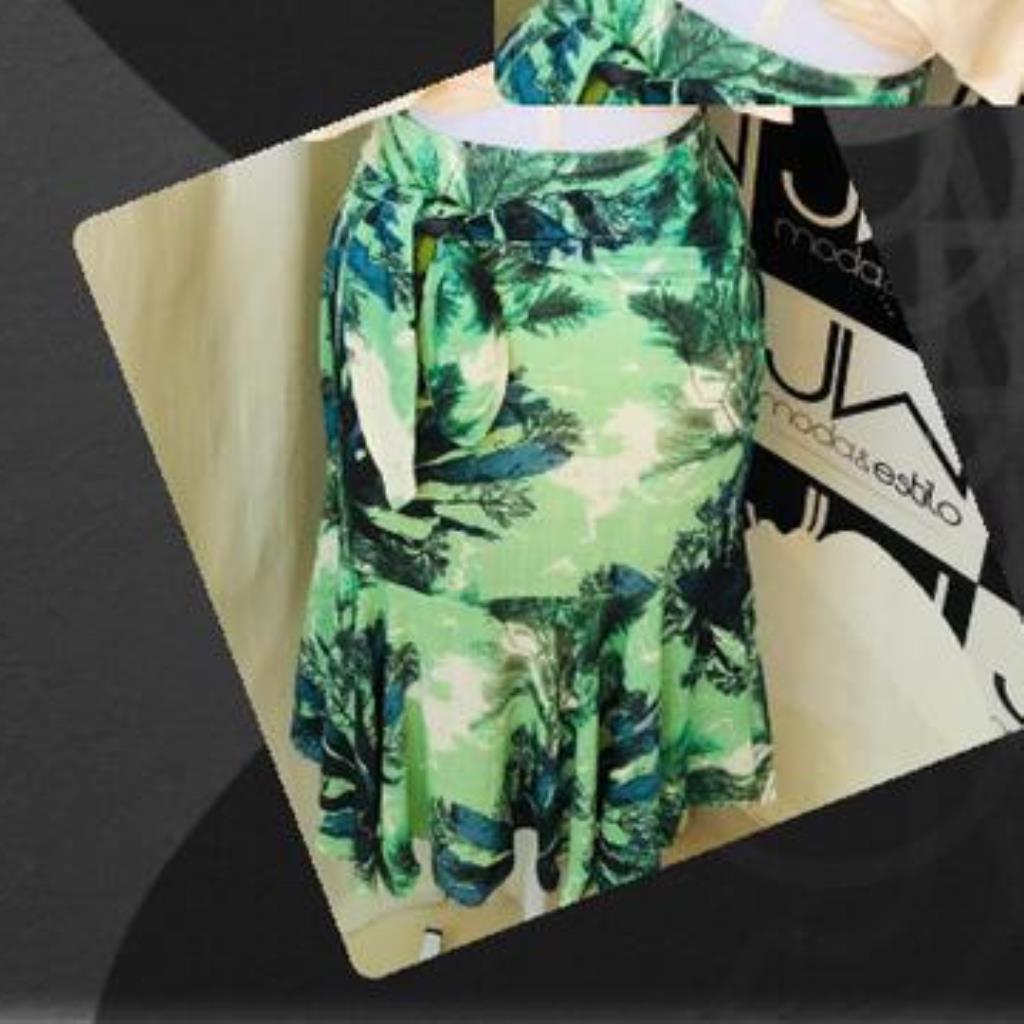 SAIA MIDI ESTAMPADA ALGAS FUNDO DO MA