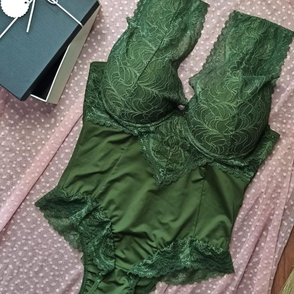 [TAM. 50] BODY RENDADO PLUS SIZE FLORESTA
