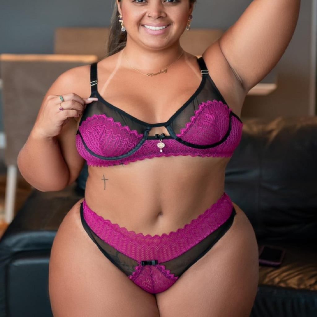 [TAM. 50] CONJ SEM BOJO COM ARO EM TULE E RENDA CALC FIO DUPLO PRETO C/ INVEJA