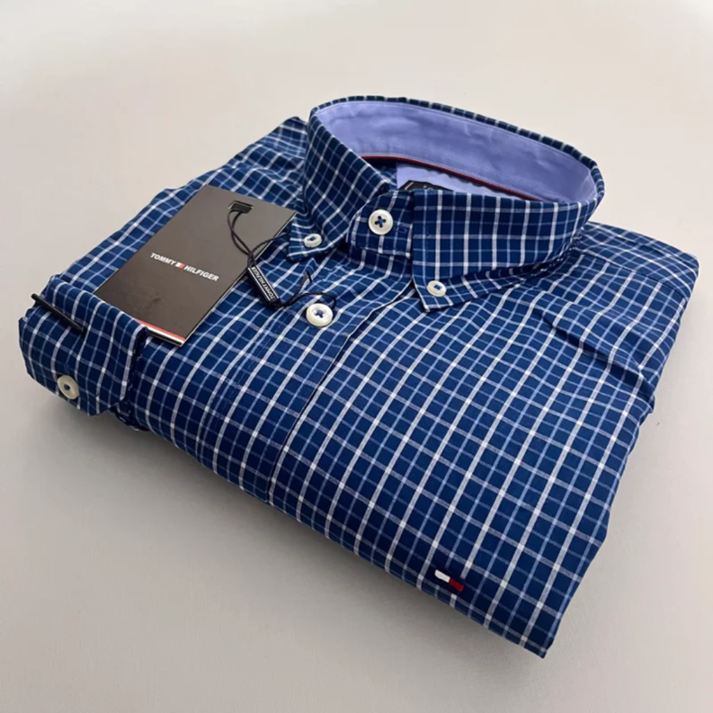CAMISA SOCIAL XADREZ TOMMY HILFIGER AZUL