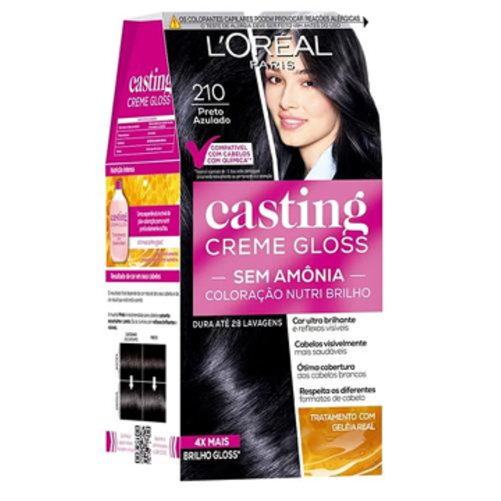 Tintura Tonalizante Casting Creme Gloss Nº 210 Preto Azulado 1X1 M1S102624